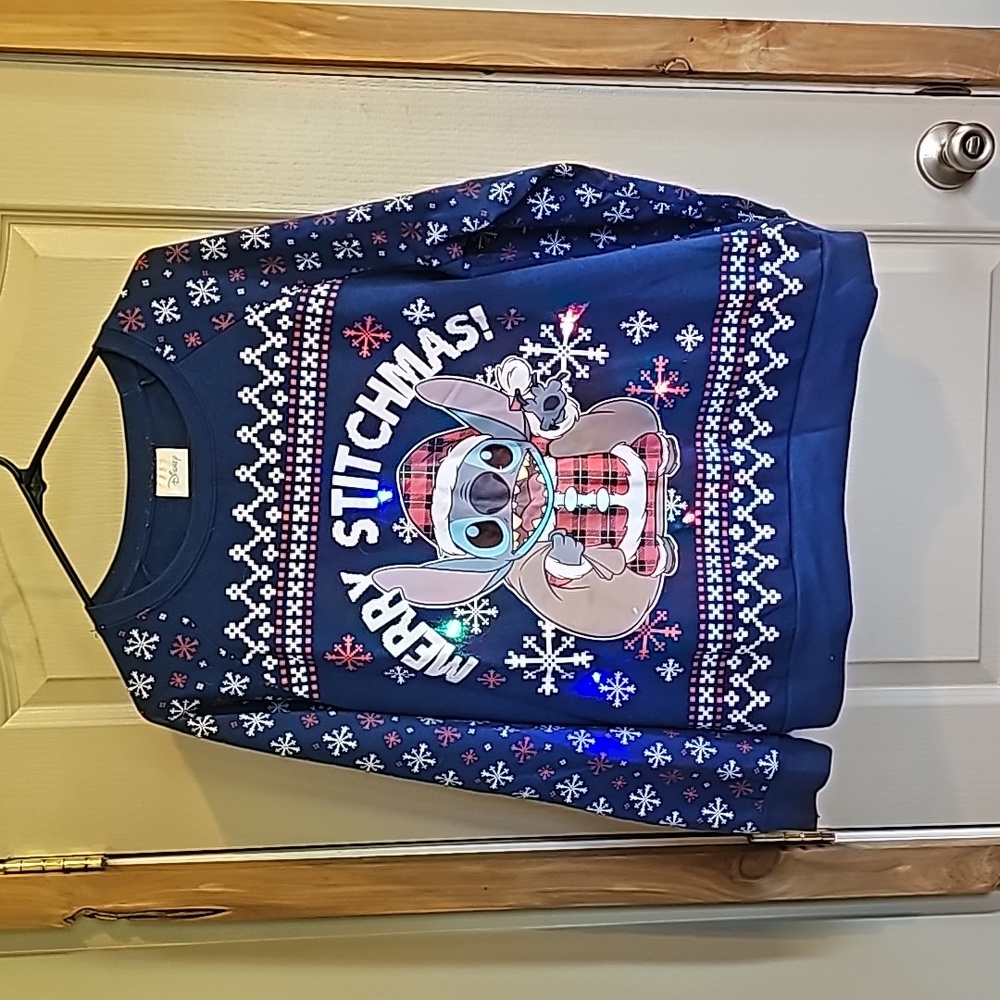 Light up Disney Stitch christmas sweater size XXL